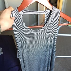 tank top black and white striped dress